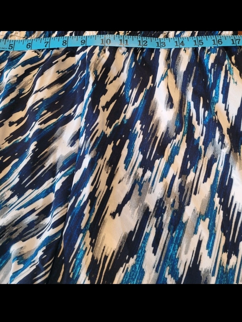 NWT Rachel Roy Womenβs L Blue Abstract Print Pull On Wide Leg Pants - Picture 6 of 9